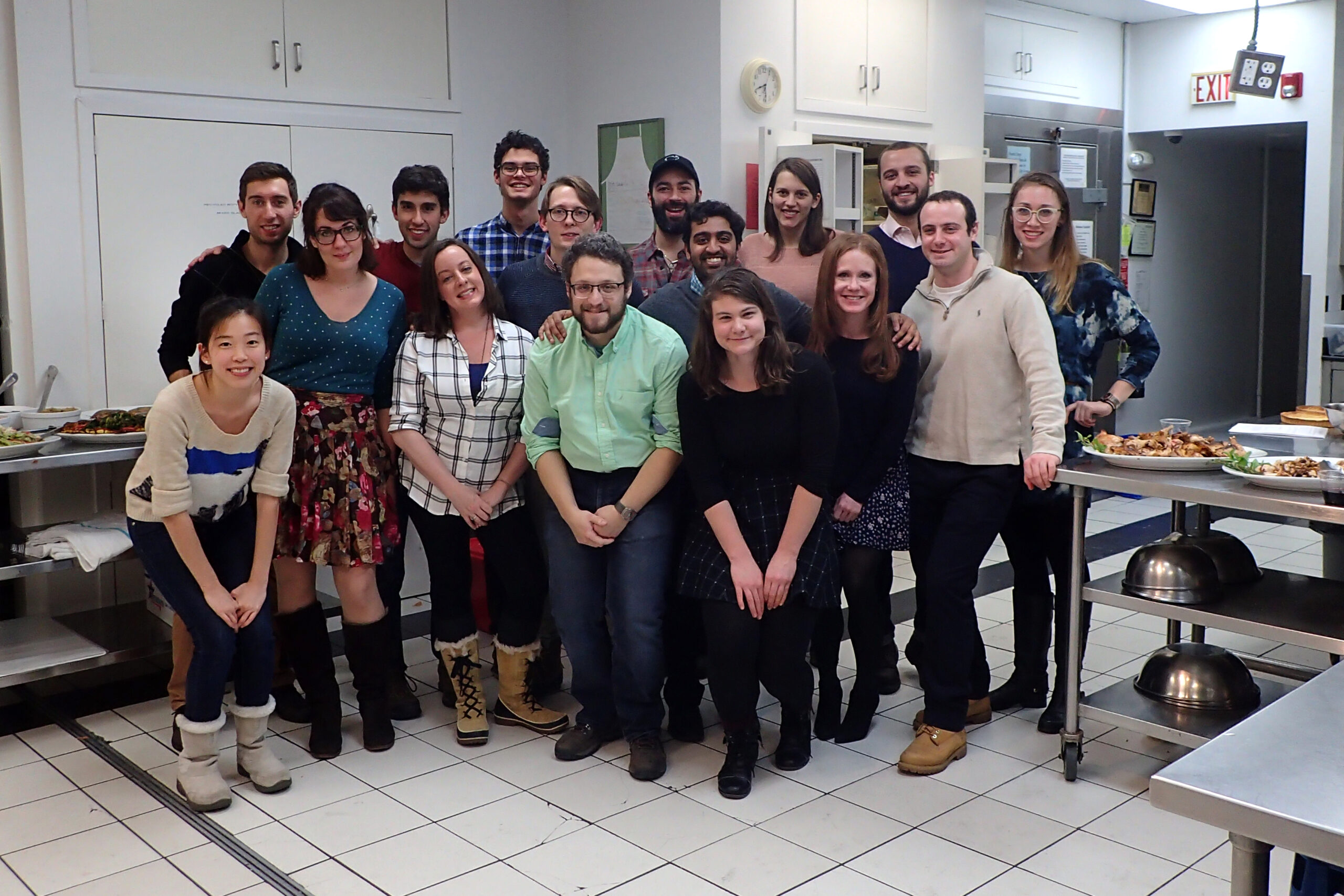 The lab poses for a group photo after a successful cooking class for the holidays! (2016)