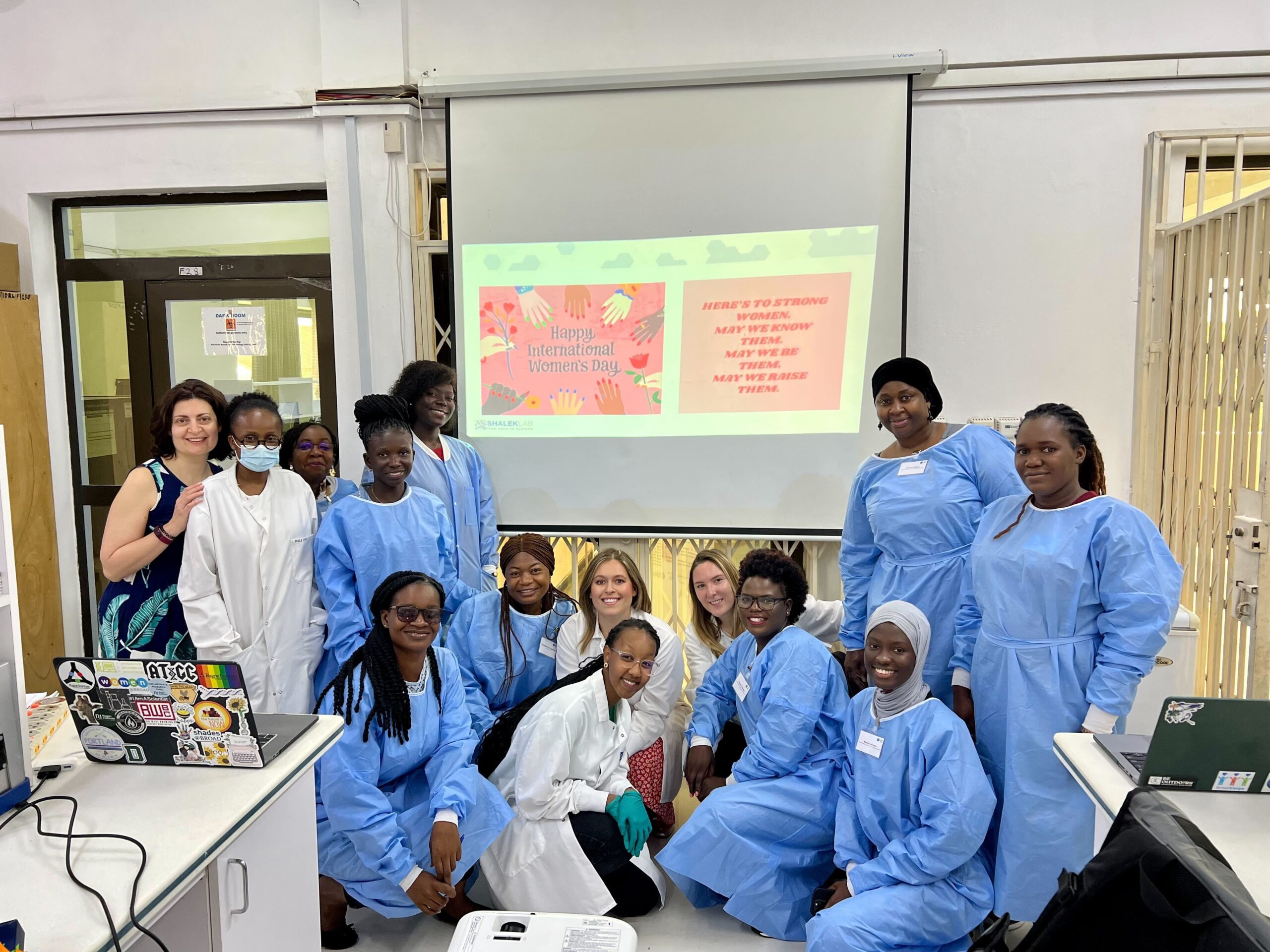 Celebrating International Women's Day at Shalek Lab-lead training workshop in Accra, Ghana.